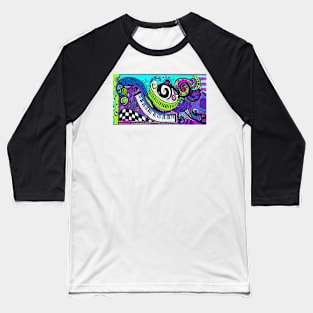 Psychedelic Art -Trippy Hippie Neon Baseball T-Shirt